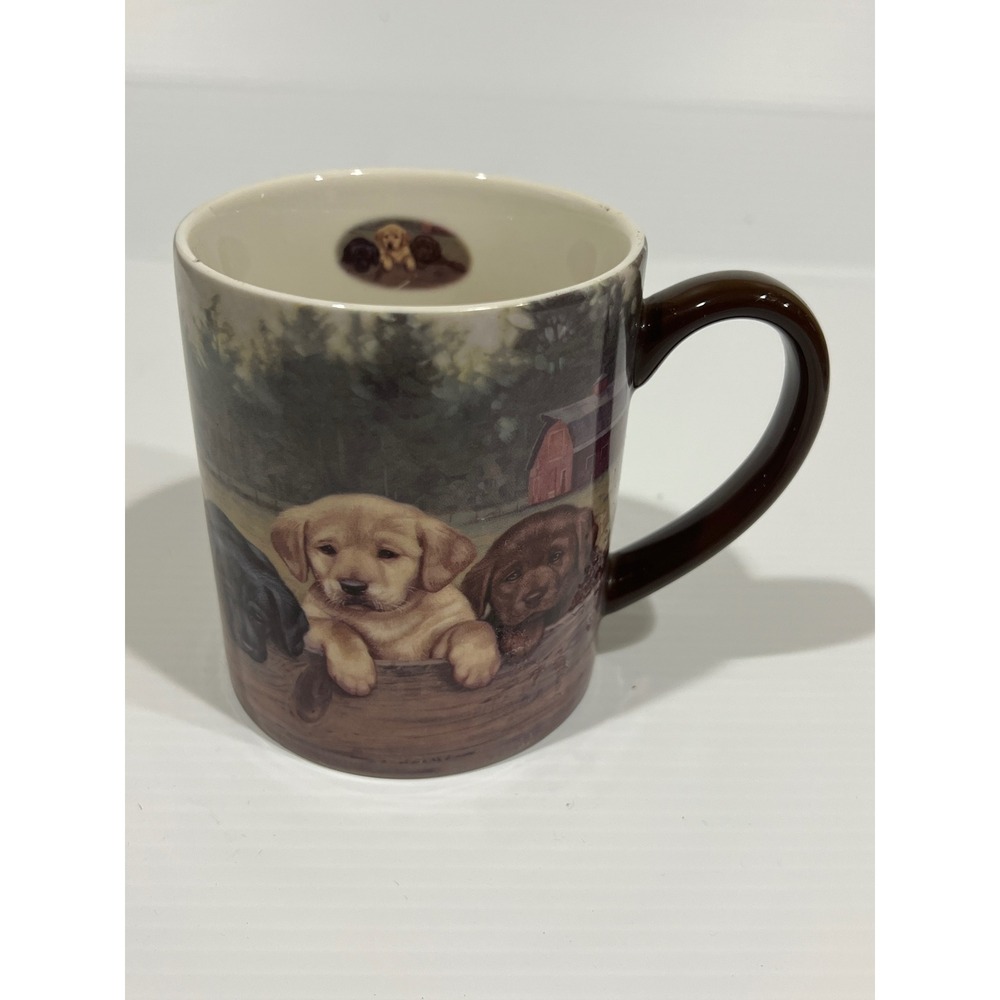 Lang Jim Lamb On The Fence Labrador Puppy Coffee Mug Wild Wings 5001362 Brown
